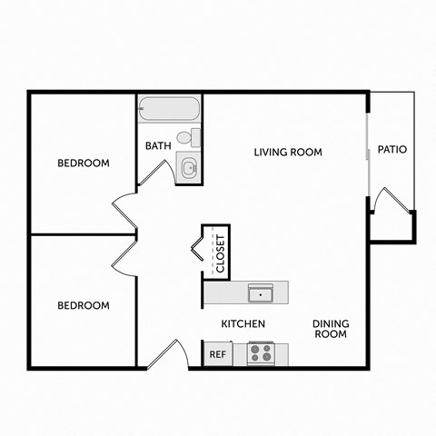 Phoenix Manor Seville Two Bedroom One Bathroom Floor Plan